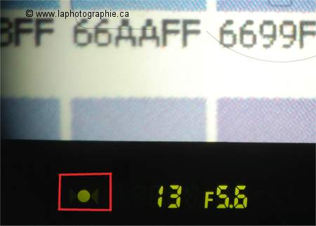 Photo du point d'indication de focus pr�cis