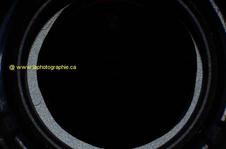Photo du diaphragme qui a presque disparu à f3